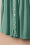 Green Buttons Sleeveless High Waist Mini Dress-Dresses-MomFashion