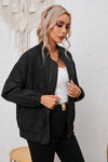 Black Solid Color Quilted Zip Up Puffer Jacket-Outerwear-MomFashion