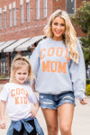 Gray Cool Mom Graphic Print Cording Sweatshirt-Tops-MomFashion