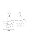 Silvery Alloy Hollowed Flower Hook Earrings-Accessories-MomFashion