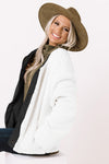 Black Snap Button Furry Reversible Coat-Outerwear-MomFashion