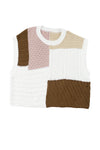 Multicolor Colorblock Mix Textured Sweater Tee-Tops-MomFashion