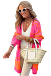 Multicolor Striped Long Sleeve Ribbed Trim Button Cardigan-Tops-MomFashion