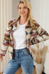 Multicolor Aztec Print Button Up Long Sleeve Jacket-Outerwear-MomFashion