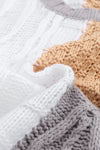 Brown Colorblock Mixed Textured Sweater-Tops-MomFashion