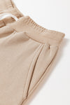 Pale Khaki Chunky Two-piece Hooded Sweatsuit-Loungewear-MomFashion