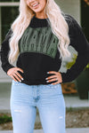 Black Mama Varsity Crew Neck Sweatshirt-Tops-MomFashion