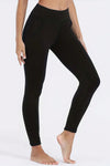 Black Fleece Lined Thermal Leggings-Bottoms-MomFashion