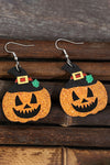 Gold Flame Halloween Pumpkin Dangle Earrings-Accessories-MomFashion