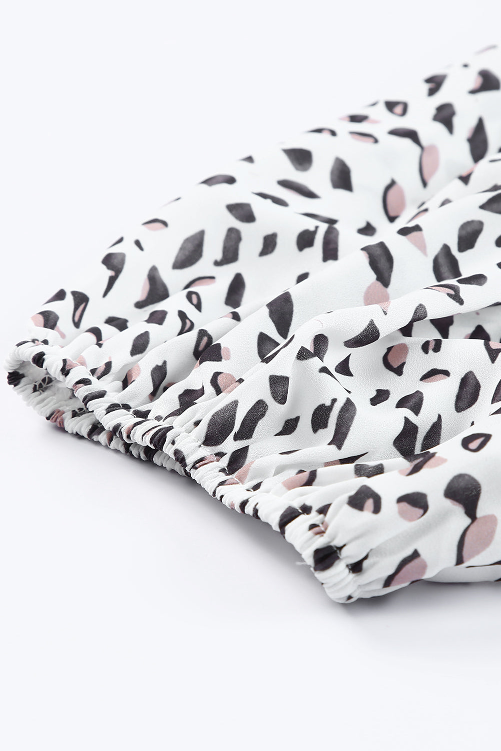 Cheetah Spotted Plus Size Off Shoulder Blouse-Plus Size-MomFashion