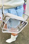 White Clear PVC Leather Strap Crossbody Bag-Shoes & Bags-MomFashion