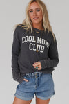 Gray COOL MOMS CLUB Drop Shoulder Sweatshirt-Tops-MomFashion