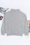 Gray Zipped Funnel Neck Kangaroo Pocket Sweatshirt-Tops-MomFashion