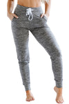 Gray Drawstring Waist Pocketed Joggers-Bottoms-MomFashion