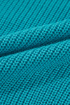 Turquoise Ruffled Eyelet Bubble Sleeve Sweater-Sweaters & Cardigans/Sweaters-MomFashion