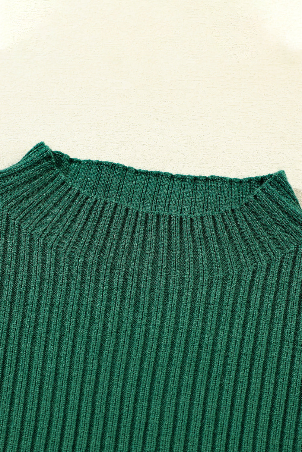 Blackish Green Patch Pocket Ribbed Knit Short Sleeve Sweater-Tops-MomFashion