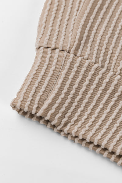 Fiery Red Corded 2pcs Colorblock Pullover and Pants Outfit-Loungewear-MomFashion