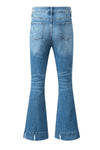 Sky Blue Slight Distressed Medium Wash Flare Jeans-Bottoms-MomFashion