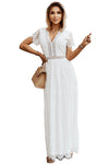 White Blue Fill Your Heart Lace Maxi Dress-Dresses-MomFashion