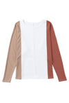 Apricot Colorblock Dolman Knit Top-Tops-MomFashion