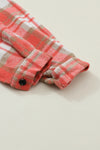 Plaid Flap Pocket Long Sleeve Shacket-Outerwear-MomFashion