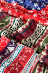 Fiery Red Christmas Elk Print Reversible Sherpa Fleece Blanket 130*150cm-Accessories-MomFashion