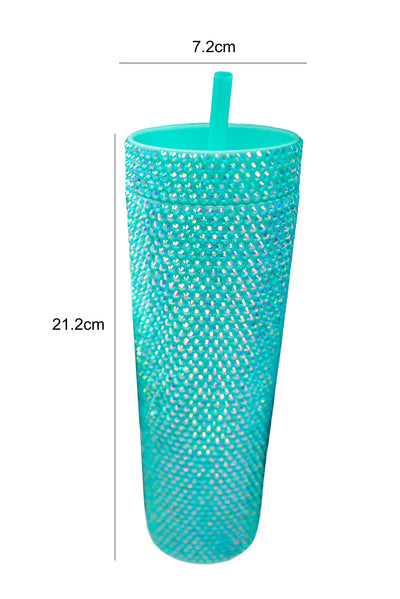 Green Full Rhinestone Straw Cup-Accessories-MomFashion