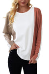 Apricot Colorblock Dolman Knit Top-Tops-MomFashion