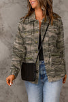 Green Camo Print Multi Pockets Button-up Jacket-Outerwear-MomFashion