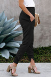 Black Pocketed Casual Joggers-Bottoms-MomFashion