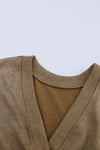 Khaki Exposed Seam Twist Open Back Oversized Sweatshirt-Tops-MomFashion