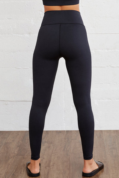 Black Arched Waist Seamless Active Leggings-Activewear-MomFashion