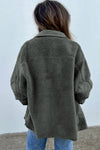 Gray Corduroy Trim Elbow Patch Sherpa Jacket-Outerwear-MomFashion