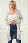 White Rainbow Popcorn Speckles Open Front Cardigan-Tops-MomFashion