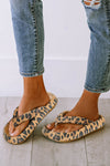 Leopard Print Thick Sole Flip Flops-Shoes & Bags-MomFashion