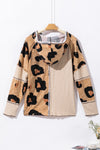 Leopard Print Exposed Seam Ribbed Patchwork Long Sleeve Top-Tops-MomFashion