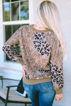 Leopard Print Bleached Long Sleeve Top-Tops-MomFashion