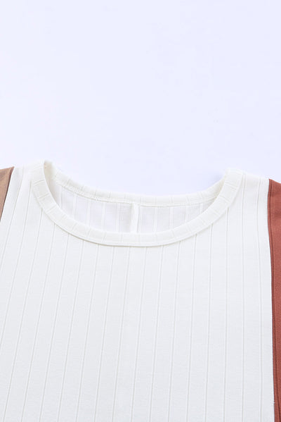 Apricot Colorblock Dolman Knit Top-Tops-MomFashion