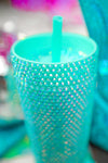 Green Full Rhinestone Straw Cup-Accessories-MomFashion