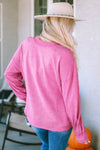 Rose Exposed Seam Twist Open Back Oversized Sweatshirt-Tops-MomFashion