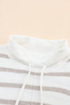 Cowl Neck Striped Print Drop Shoulder Sweater-Tops-MomFashion