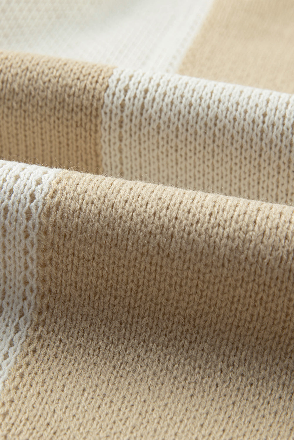 Flaxen Checkered Print Drop Shoulder Sweater-Tops-MomFashion