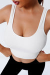 White Seamless U Neck Sleeveless Cropped Yoga Top-Activewear-MomFashion