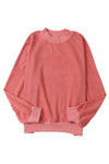 Drop Shoulder Crew Neck Pullover Sweatshirt-Tops-MomFashion