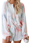 Orange Tie Dye Knit Lounge Set-Loungewear-MomFashion