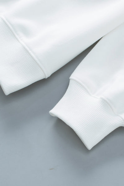 White Sequin Carnival Graphic Pullover Sweatshirt-Graphic-MomFashion