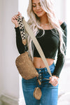 Camel Colorblock Strap Chain Shoulder Bag With Coin Purse-Shoes & Bags-MomFashion