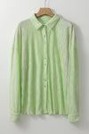 Laurel Green Textured Side Split Casual Shirt-Tops-MomFashion