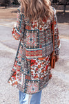 Multicolour Boho Mix Print Long Kimono-Outerwear-MomFashion