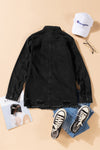 Black Ripped Denim Jacket-Outerwear-MomFashion